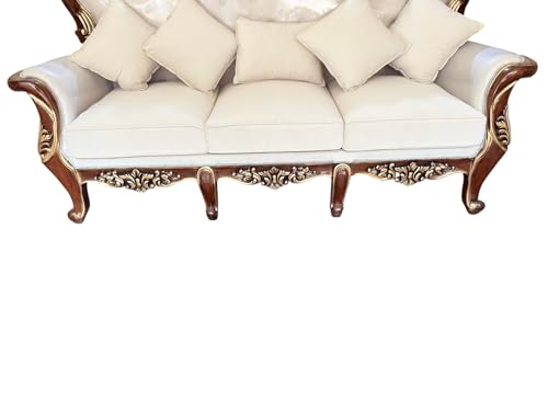 Image of Wooden Sofa Set Carving for Living Room (5 Seater Sofa @4)