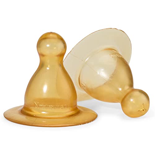 Natursutten Replacement Fast-Flow Bottle Nipples for Glass Baby Bottles - Eco-Friendly, BPA-Free Natural Rubber Nipples for Natursutten Baby Bottles - Made in Italy - 2 Pack