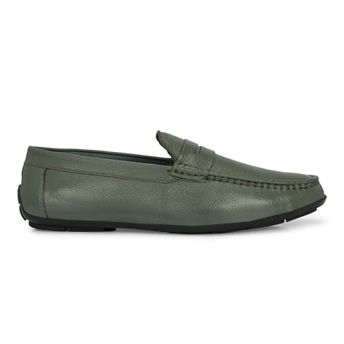 Image of Octa marc Men's Genuine Leather Loafer Shoes | Natural Rubber Sole with Soft Cushioned Insole | Classic Slip-On Design for Office, Party, Formal & Casual Wear