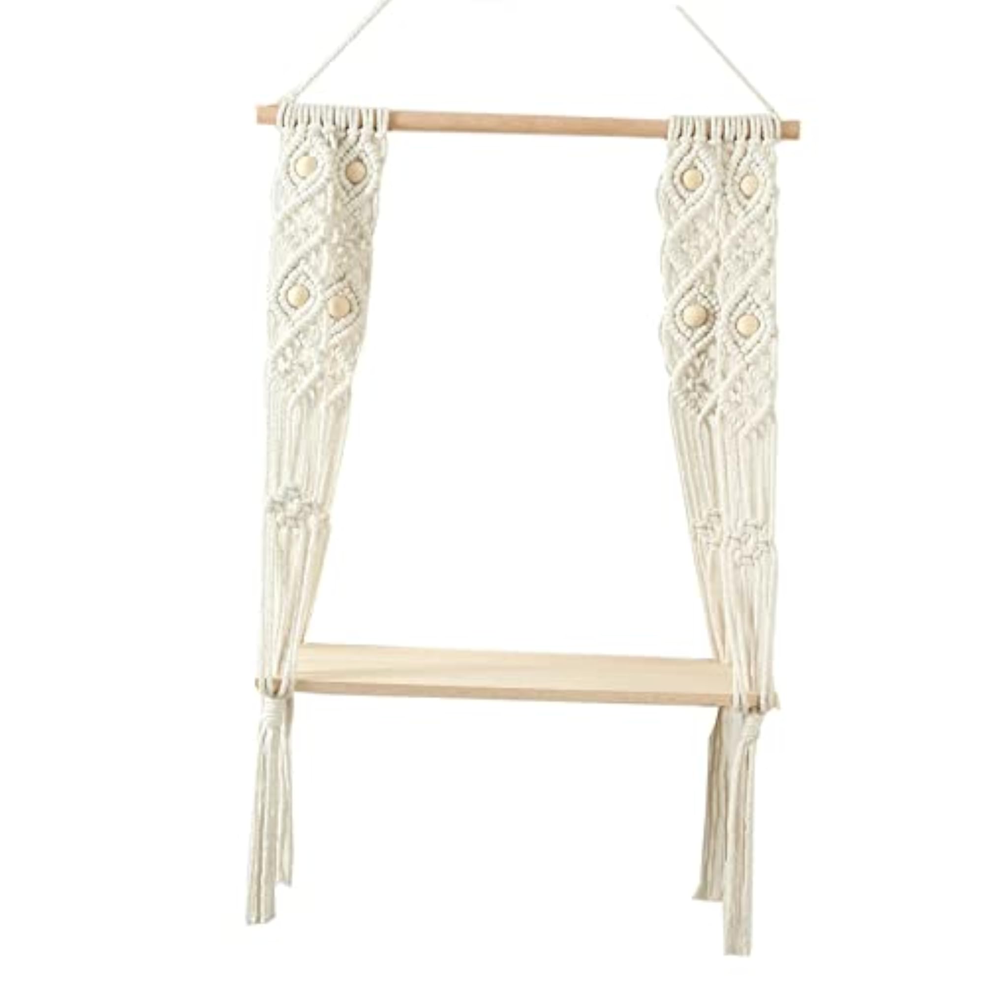 Boho Macrame Tassel Tapestry Wall Hanging Shelf