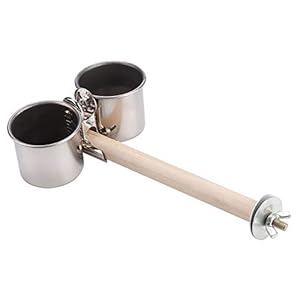 Vogelclipbekers, roestvrijstalen papegaaienbeker Vogelwaterbekers, voor spreeuwvalkparkieten voor papegaai voor vogels(m…