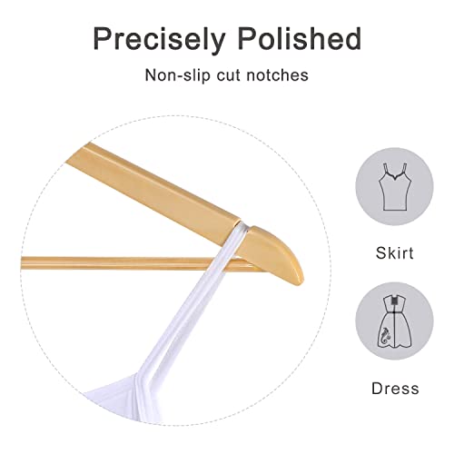 TOPIA HANGER Wooden Hangers 30 Pack, Natural Wood Clothes Hangers, Durable Coat Hanger with 360-Degree Rotatable Hook, Non-Slip Pants Bar and Shoulder Notches for Camisole Tops-CT34N30 - Image 4