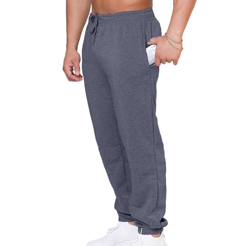 Image of UNIQUE STYLES ASFOOR Mens Sweatpants Fleece Lined with Pockets Open Bottom with Drawstring Waistband