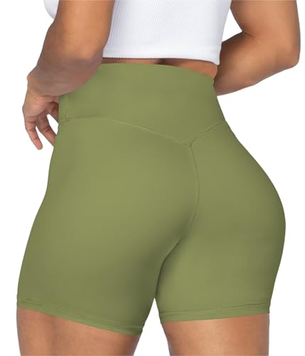 Image of Sunzel No Front Seam High Waist Biker Shorts for Women, Squat Proof Yoga Workout Gym Bike Shorts