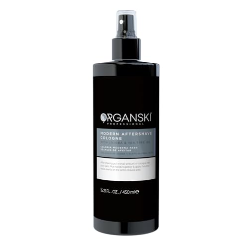 Organski After Shave Cologne – Modern Scent, Softens Skin, Refreshes Post-Shave, with Jojoba Oil, Aloe Vera & Witch Hazel, 15.21 fl oz (450ml)