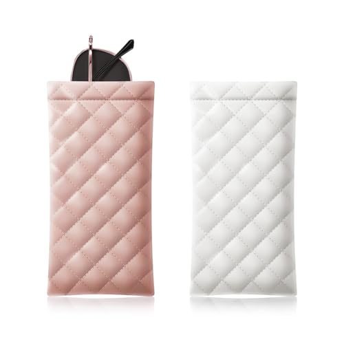 Image of Soft Sunglass Case PU Leather Squeeze Top Eyeglass Case Portable Sunglass Pouch Organizer Bag