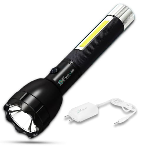 Image of 50W+30W Dual 2 in1 Power Full Led Rechargeable Long Range Torch Upto 1 Km Flashlight (COB)