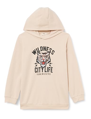 Maillot de survêtement garçon Koton, sweat à capuche beige imprimé tigre confortable
