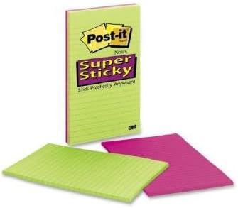 Post-it Super Sticky Super Sticky Notes, 5 x 8, Assorted Ultra Colors, 4 45-Sheet Pads per Pack