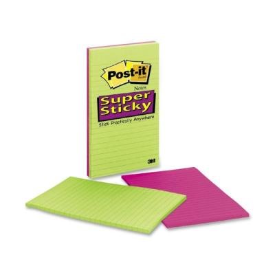 Post-it Haftnotizen Super Sticky – Super Haftnotizen, 12,7 x 20,3 cm, liniert, verschiedene Schmucksteine, 4 Blöcke mit 45 Blatt – Verkauft als 1 Packung – hält stärker und länger.