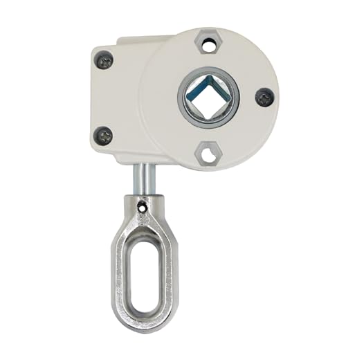 Maquina toldo Universal Manual para terraza Camping Exterior Jardin para Engranaje recogedor de toldos Mecanismo Engranaje Reductor Brazo Plegable Extensibles (Blanco, núcleo de aluminio131mm 1pc)