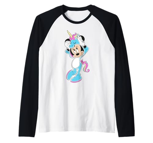 T-shirt raglan Minnie Licorne style baseball pour le confort au quotidien des enfants