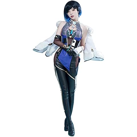 Fimall Genshin Impact Cosplay Costume Genshin All Characters Cosplay Outfit Raiden Shogun Baal Beidou Costume, Yelan, X-Large/XX-Large Cover