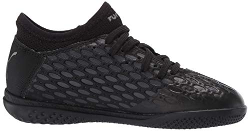PUMA PUMA Unisex-Child Future 5.4 Indoor Trainer Soccer Shoe, Black-Asphalt, 3 M US Little Kid
