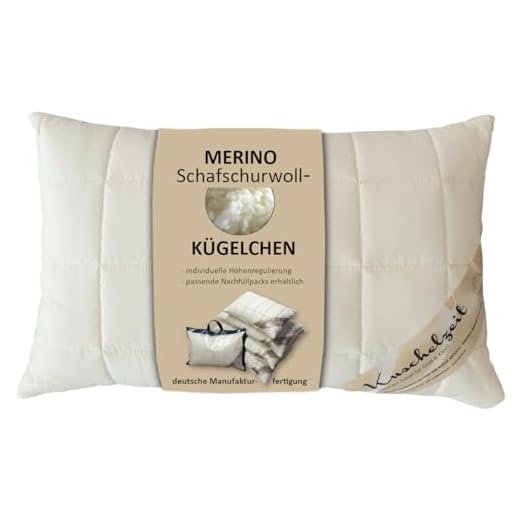Nackenkissen Knochenkissen Nacken Kopfkissen 16 x 40 cm - Leseknochen Waschbar Relaxkissen Reisekissen Nackenhörnchen Baumwolle Eulen 7 Merino Schafschurwolle Kopfkissen Kissen in 40x60 cm mit 350 Gramm Schurwoll Kügelchen zur individuellen Höhenverstellung und unterstepptem Baumwollbezug - Made in Germany