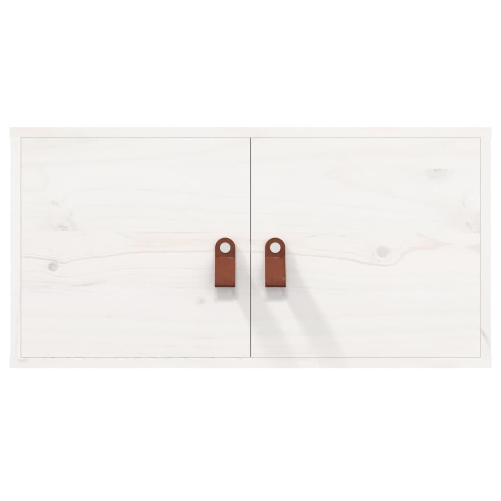 Wandregal Weiß 60x30x30 cm aus Massivholz Kiefer Modernes Design Wandboard mit 60 kg Tragkraft platzsparendes Hängeschrank für Wohnzimmer Küche Bad und Flur