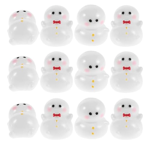 Levemolo 18pezzi Mini Pupazzi di Neve in Resina Mini Figure Natalizie Ornamenti da Tavolo Invernali Accessori per Case delle Bambole delle Fate Decorazioni Micro Paesaggistiche