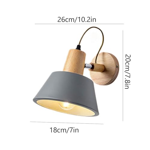 Lámpara de pared E27 con cabezal orientable e iluminación macarrón para lectura 4