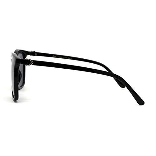 Womens Thin Plastic Mod Rectangular Designer Horn Sunglasses3