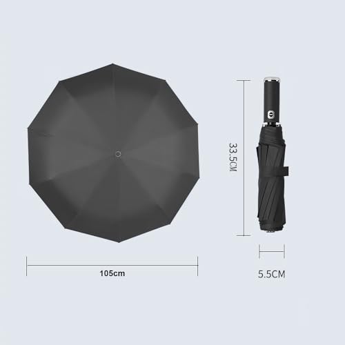 Guarda Chuva Abre E Fecha Automático Reforçado Original Com LED (Azul) (Preto)