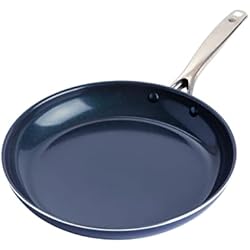 Sartenes Cerámicas Ceramic Pan Blue Diamond sartén de cerámica antiadherente con infusión de diamante, 30 cm, Sin PFAS, Apto para Horno y Lavavajillas, azul