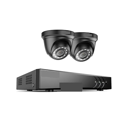 Sistemas de cámaras CCTV, de videovigilancia 8CH 1080P FHD H.265 + 5 en 1 grabadora de 5MP 1080P cámara de Seguridad Resistente a la Intemperie for Exteriores Kits CCTV(None,2pcs Cameras)