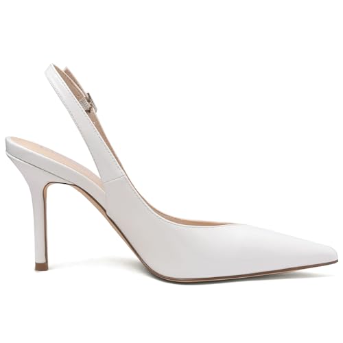 Image of Slingback Heels for Women Pointed Toe Stiletto Pumps High Heel Dress 3.46in