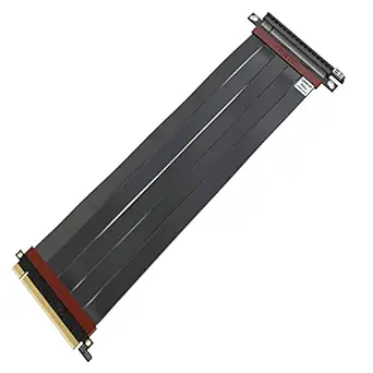 LINKUP - Ultra PCIe 4.0 X16 Riser Cable [RTX3090 RX6900XT x570 B550 Z690 Tested] Shielded Extreme High-Speed Vertical Mount Gaming PCI Express Gen4?Straight Socket {50cm} 3.0 Gen3 & TT Compatible