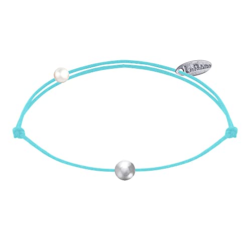 LES POULETTES BIJOUX - Bracelet Lien Petite Perle Argent - Turquoise