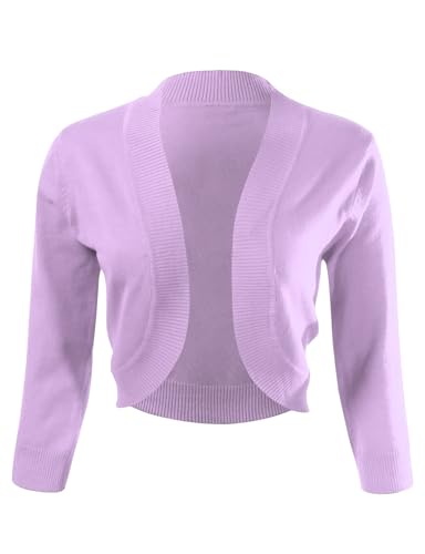 Image of Allsense Women's 3 /4 Sleeve Bolero Shrug for Dresses | Open Front Cropped Cardigan, Lightweight Knit Dress Cover Up