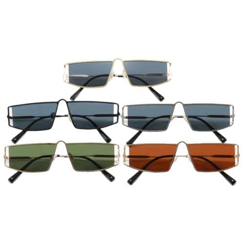Lunettes de soleil vintage rectangulaire monture métal creuse