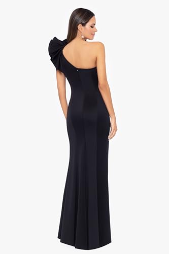 Betsy & Adam Women's Long Scuba Crepe One Shoulder Gown3
