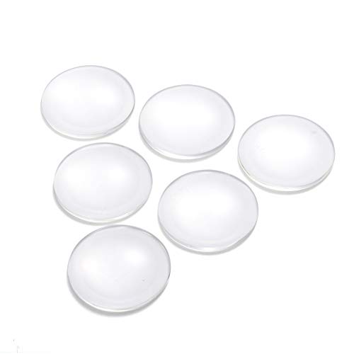 Craftdady 50Pcs Transparent Glass Cabochons 39.5-40mm Clear Glass Flat Back Dome Tile Half Round Cabochon Covers for Photo Pendant Jewelry Making
