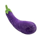 Pet Lou 29 Inch Eggplant Plush Dog Toy for Soft Chewers, Extra-Long Squeaky & Crinkle Dog Toy, Super Soft Stuffed Anti-Boredom Pet Plush Toy