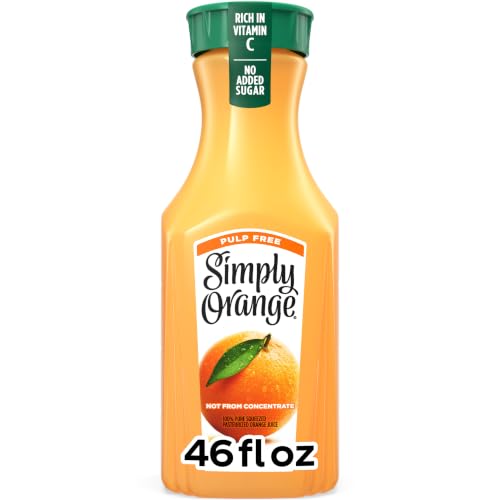 Simply Orange Pulp Free Orange Juice Bottle, 46 fl oz
