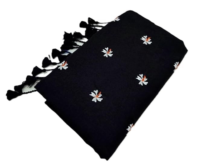 Women's Floral Embroidered Handloom Pure Cotton Saree-picture-32