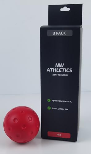 NW Athletics Silent Pickleballs, Reduced Noise, Quiet Foam Pickleballs, 3 Pack Orange