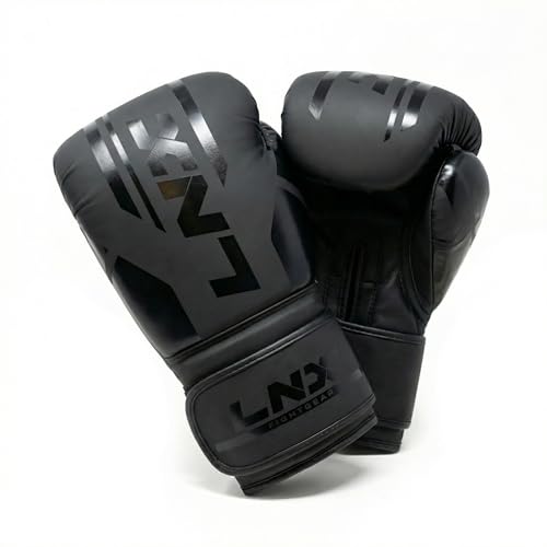 LNX Boxhandschuhe Performance Pro 10 12 14 16 Oz - ideal für Kickboxen Boxen Muay Thai MMA Kampfsport UVM (ultimatte Black (003) 12 Oz)