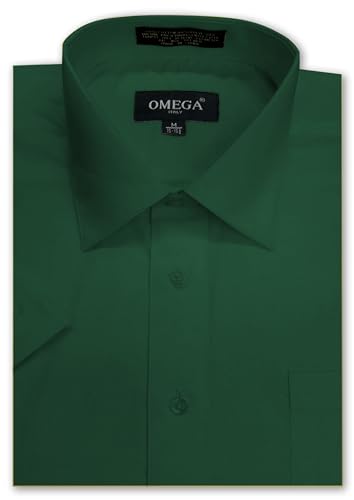 Mens Short Sleeve Solid Color Dress Shirts