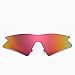 Walleva Fire Red Mirror Coated Polarized Replacement Lenses + Red Rubber For Oakley M Frame Sweep Sunglasses