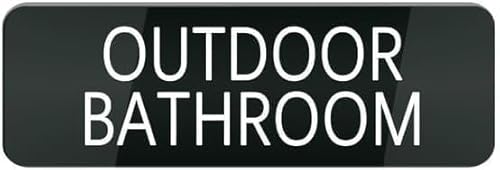 RJDHSV Acrylic Outdoor Bathroom Sign, Anti-Fading for Campground Restroom Facilities, Music Festival Portable Bathroom Areas, and Commercial Outdoor Event Sanitation Zones, 3x9 Inch