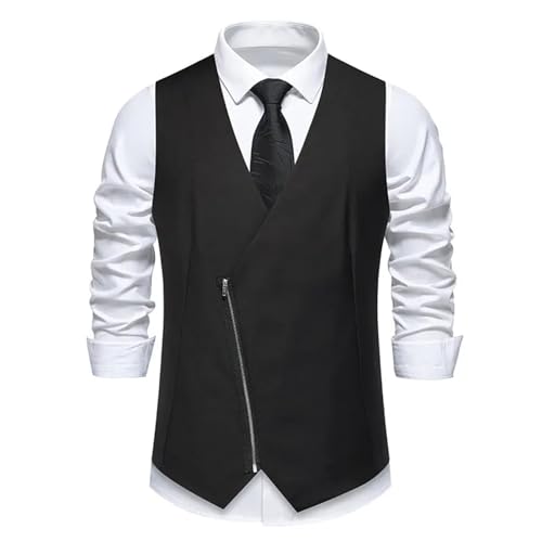 Men's Classic Casual Suit Vests Waistcoat Business Zipper Wedding Party Sleeveless Dress Blazers Jacket