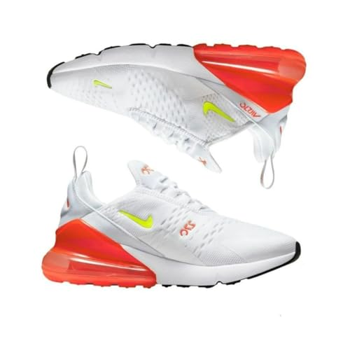 NIKE Air Max 270 Damen-Sneaker, modische Schuhe, AH6789 (Wei&szlig;/Volt-Bright Crimson 114), Gr&ouml;&szlig;e 37,5, White Volt Bright Crimson, 37.5 EU