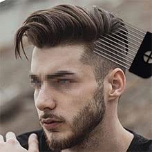 Vista 3 de Peineta afro, peine para el cabello, 2 piezas de peine de metal para hombres y mujeres, peines afro, púa para peinar el cabello (negro, 2p)