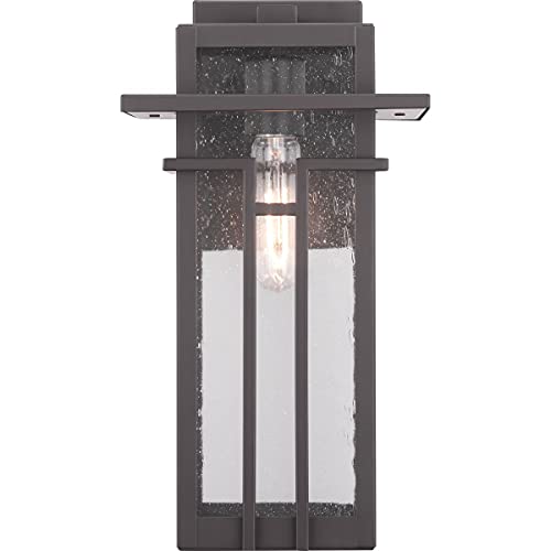 Progress Lighting Boxwood Collection 1-Light Clear Seeded Glass Craftsman Outdoor Medium Wall Lantern Light Antique Bronze , 14.13X7.63X7.63 #TOP23