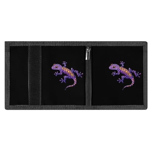 Purple Lizard Mens Trifold Wallet Slim 8 Card Slot Purse with Photo Window & Keychain Coin Clip4