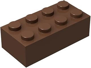 Classic Brick Block Bulk, Brown Bricks 2x4, Building Bricks Flat 100 Piece, Compatible with Lego Parts and Pieces: 2x4 Brown Bricks(Color:Brown)