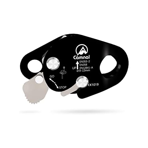 CAMNAL Rope Grab Ascender, Fall Arrest Climbing Protection Rappelling Gear Equipment, High Strength Material Outdoor Climbing Protection(Black B-Style) Cover