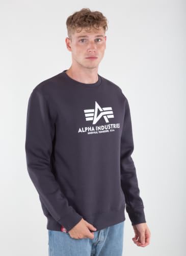 Alpha Industries Basic Sweater Sweatshirt für Herren Iron Grey – Ansicht 4
