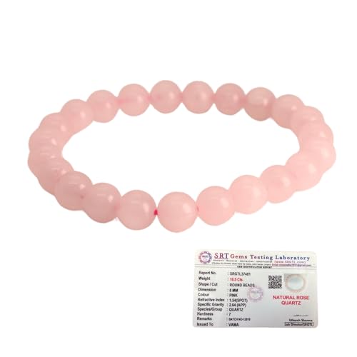 Image of VAMA Siddh Rose Quartz Love Attraction Bracelet | Certificate of Authenticity | Beautifully Crafted with Healing Crystals | Rose Quartz Astrology Bracelet for Women and Men
